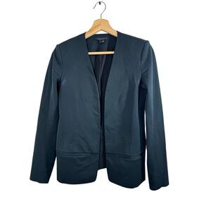 Theory Navy Blue Long Sleeve Open Blazer Jacket Size 0 Career Formal Workwear